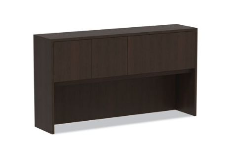 Alera Valencia Series Hutch with Doors, 64.75w x 15d x 35.38h, Espresso
